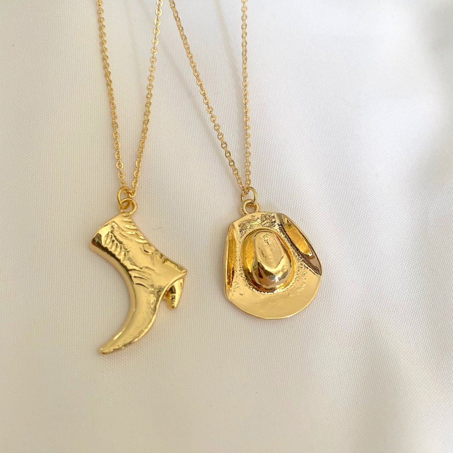 Cowboy Boot Cowboy Hat Charm Necklace