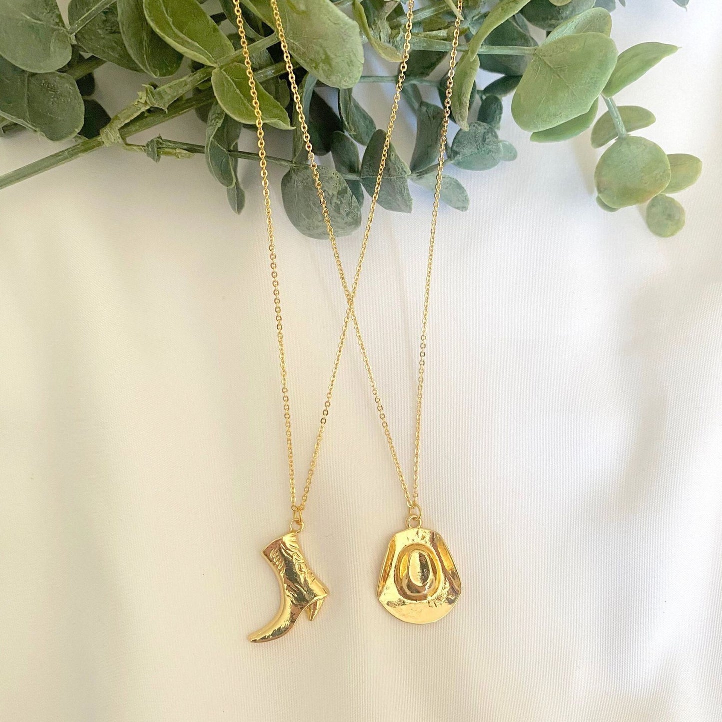 Cowboy Boot Cowboy Hat Charm Necklace