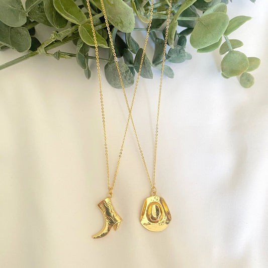 Cowboy Boot Cowboy Hat Charm Necklace
